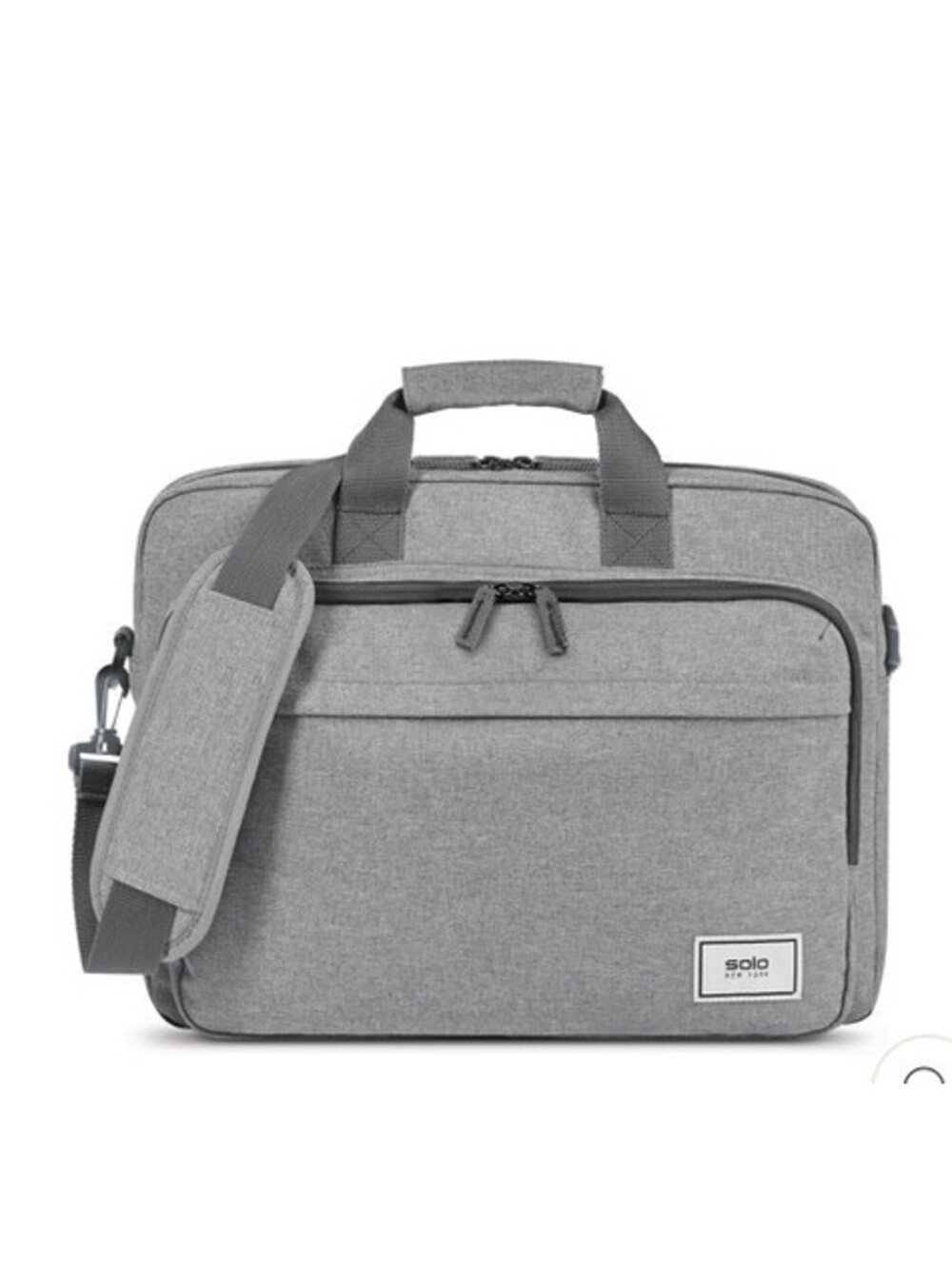 Solo New York Briefcase With 15.6" Laptop Pocket, Gray Recycled Materials
